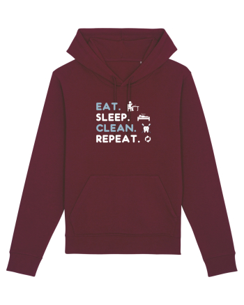 EAT SLEEP CLEAN Burgundy