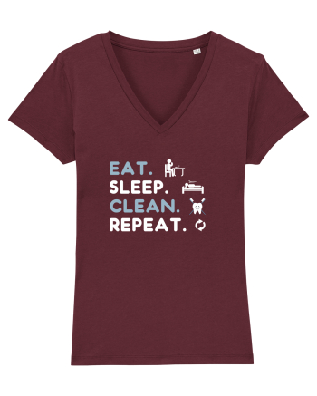 EAT SLEEP CLEAN Burgundy