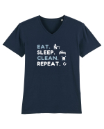 EAT SLEEP CLEAN Tricou mânecă scurtă guler V Bărbat Presenter