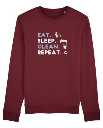 EAT SLEEP CLEAN Burgundy