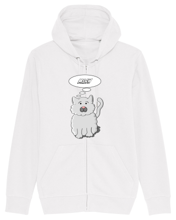 Pisica gri cu nasul roz serioasă Meaw White
