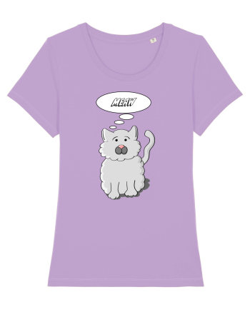 Pisica gri cu nasul roz serioasă Meaw Lavender Dawn