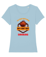 SMOKING Tricou mânecă scurtă guler larg fitted Damă Expresser
