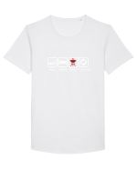 BBQ Tricou mânecă scurtă guler larg Bărbat Skater
