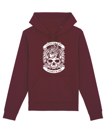 Scorpion King Skull White Burgundy
