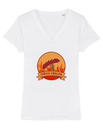 GRILL Tricou mânecă scurtă guler V Damă Evoker