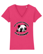 Cute Kawaii Panda Tricou mânecă scurtă guler V Damă Evoker