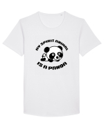 Cute Kawaii Panda Tricou mânecă scurtă guler larg Bărbat Skater