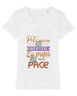 Prefer să am pace Tricou mânecă scurtă guler V Damă Evoker