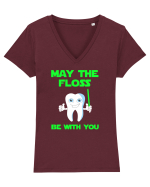 FLOSS TEETH Tricou mânecă scurtă guler V Damă Evoker