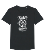 Skater White Tricou mânecă scurtă guler larg Bărbat Skater