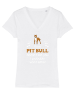 PIT BULL  Tricou mânecă scurtă guler V Damă Evoker