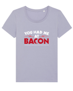 BACON Tricou mânecă scurtă guler larg fitted Damă Expresser