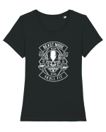Beast Mode Skull Fitness White Tricou mânecă scurtă guler larg fitted Damă Expresser