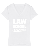 LAW Tricou mânecă scurtă guler V Damă Evoker