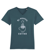 My Mountain Coffee / white Tricou mânecă scurtă guler V Bărbat Presenter