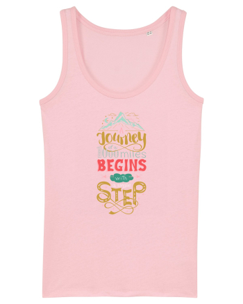 A Journey Of A 1000 Miles Begins With A Single Step Cotton Pink