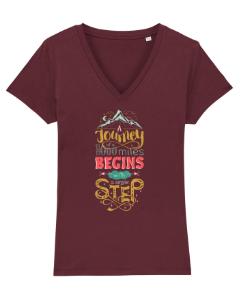 A Journey Of A 1000 Miles Begins With A Single Step Burgundy