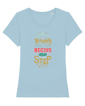 A Journey Of A 1000 Miles Begins With A Single Step Sky Blue