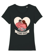De ziua îndrăgostiților - A kiss makes the heart young again Tricou mânecă scurtă guler larg fitted Damă Expresser
