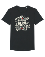 Taci și pupă-mă Tricou mânecă scurtă guler larg Bărbat Skater