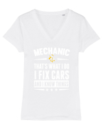 MECHANIC Tricou mânecă scurtă guler V Damă Evoker