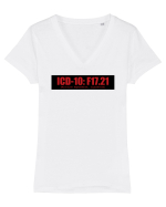 Nicotina Tricou mânecă scurtă guler V Damă Evoker