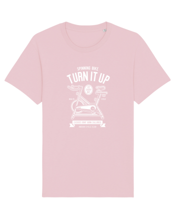 Spinning Fitness White Cotton Pink