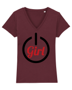Girl Power Tricou mânecă scurtă guler V Damă Evoker