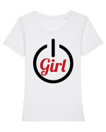 Girl Power Tricou mânecă scurtă guler larg fitted Damă Expresser