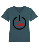 Girl Power Tricou mânecă scurtă guler V Bărbat Presenter