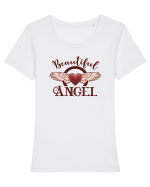 Pentru cupluri - Beautiful angel - AngelDevil1 Tricou mânecă scurtă guler larg fitted Damă Expresser