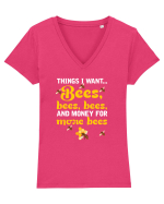 BEES Tricou mânecă scurtă guler V Damă Evoker