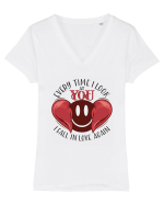 De ziua îndrăgostiților - Every time I look at you Tricou mânecă scurtă guler V Damă Evoker