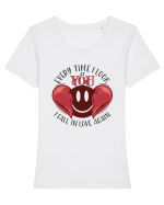 De ziua îndrăgostiților - Every time I look at you Tricou mânecă scurtă guler larg fitted Damă Expresser