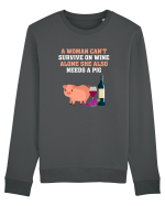 PIG and wine Bluză mânecă lungă Unisex Rise