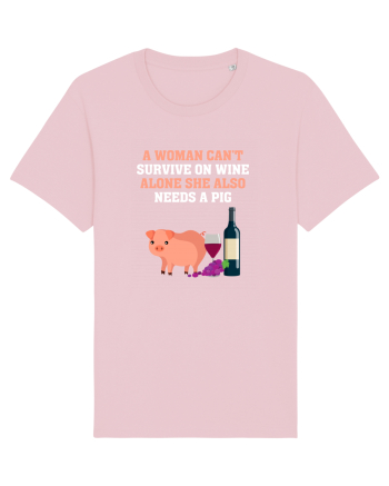 PIG and wine Cotton Pink