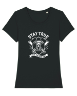 Stay True Axe White Tricou mânecă scurtă guler larg fitted Damă Expresser