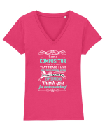 COMPOZITOR Tricou mânecă scurtă guler V Damă Evoker