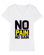 No Pain No Gain Tricou mânecă scurtă guler V Damă Evoker