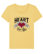 De ziua îndrăgostiților - I give you my heart for life Tricou mânecă scurtă guler larg fitted Damă Expresser