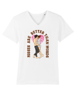 De ziua îndrăgostiților - Kisses are better than words Tricou mânecă scurtă guler V Bărbat Presenter