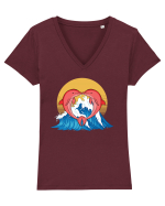 De ziua îndrăgostiților - Kissing in the sunset Tricou mânecă scurtă guler V Damă Evoker