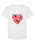 De ziua îndrăgostiților - Lots and lots of love Tricou mânecă scurtă guler larg Bărbat Skater