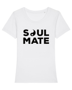 Pentru cupluri - Soulmate yin - YinYang2 Tricou mânecă scurtă guler larg fitted Damă Expresser