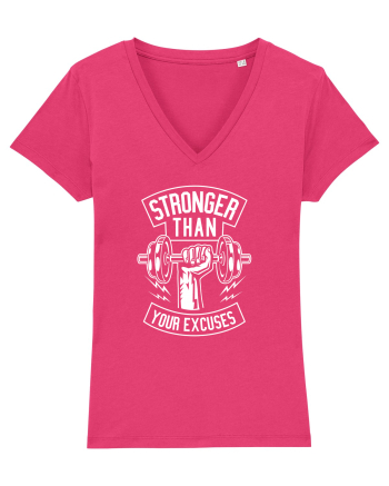 Stronger than your Excuses Gym White Raspberry