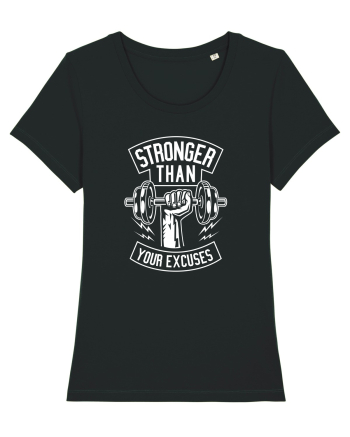 Stronger than your Excuses Gym White Black