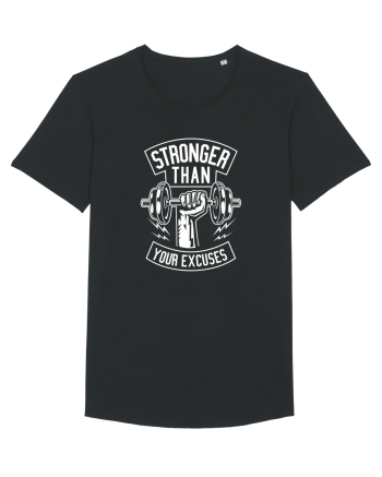 Stronger than your Excuses Gym White Black