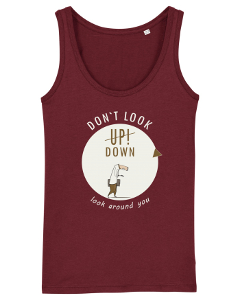 Don`t Look Down ! (white) Burgundy