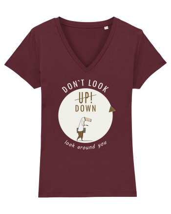 Don`t Look Down ! (white) Burgundy